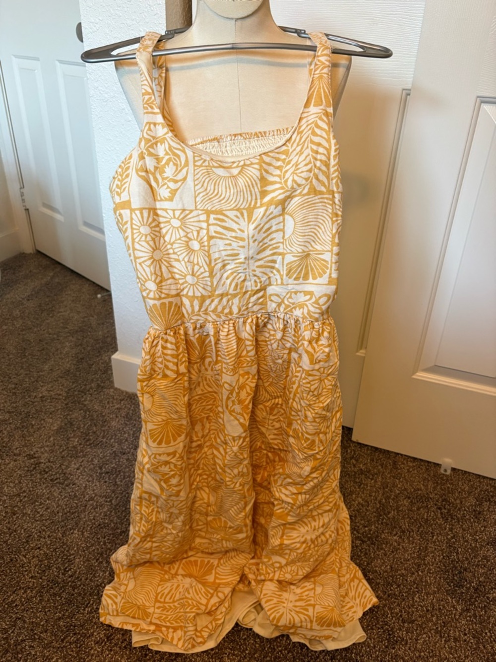 Sincerely Jules Yellow and White Printed Sundress